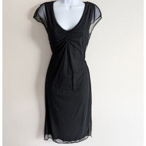 Vintage Chris Mclaughlin Dress Womens 6 90s Whimsigoth Y2K Dark Coquette Sheer